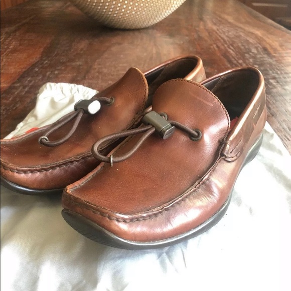 Prada Toggle Loafer Brown Leather 5 1/2 Slip-on - Picture 1 of 8